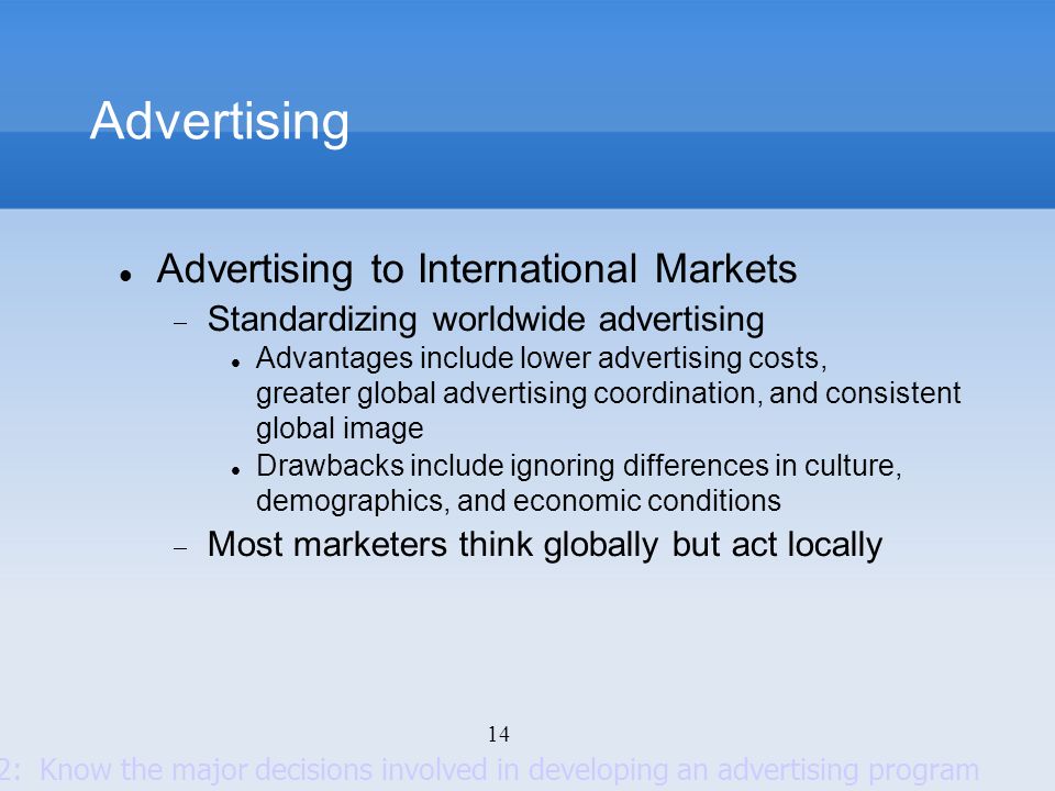 Major Decisions Developing Advertising Program