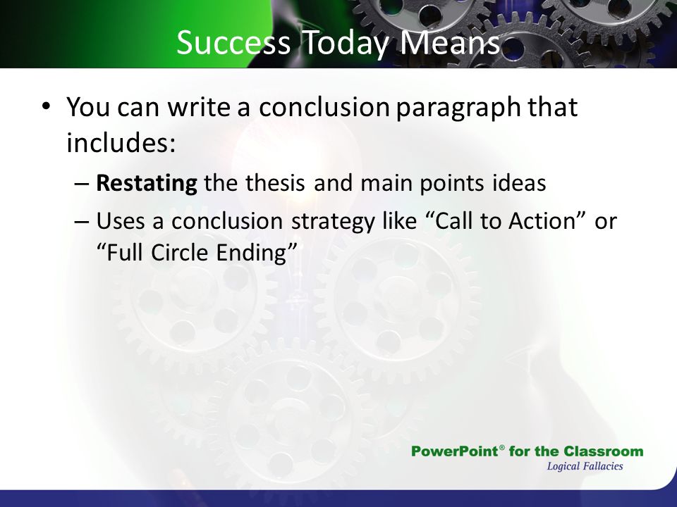 restating the thesis restating the thesis