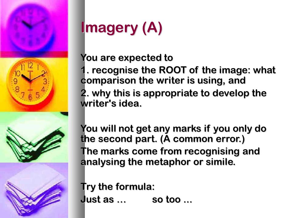 Imagery (A) You are expected to 1.