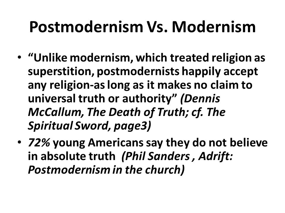 Postmodernism Vs.