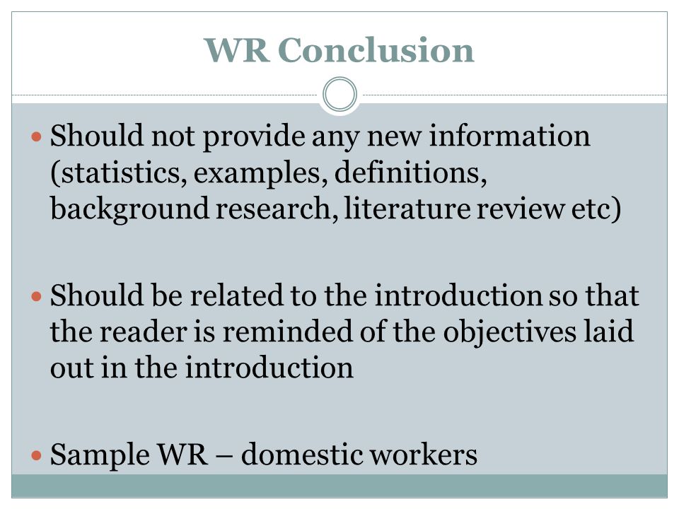 A Conclusion Should