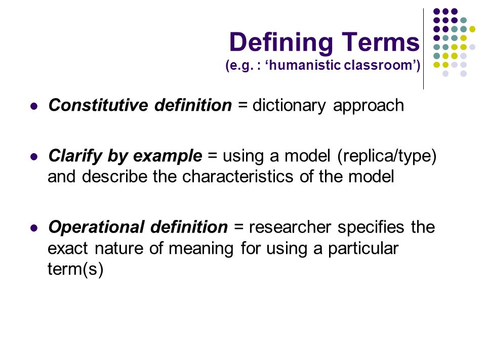 Operational definition of terms thesis example