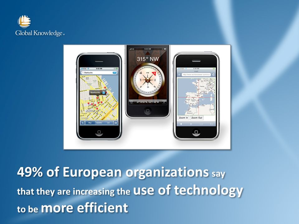 49% of European organizations say that they are increasing the use of technology to be more efficient 49% of European organizations say that they are increasing the use of technology to be more efficient
