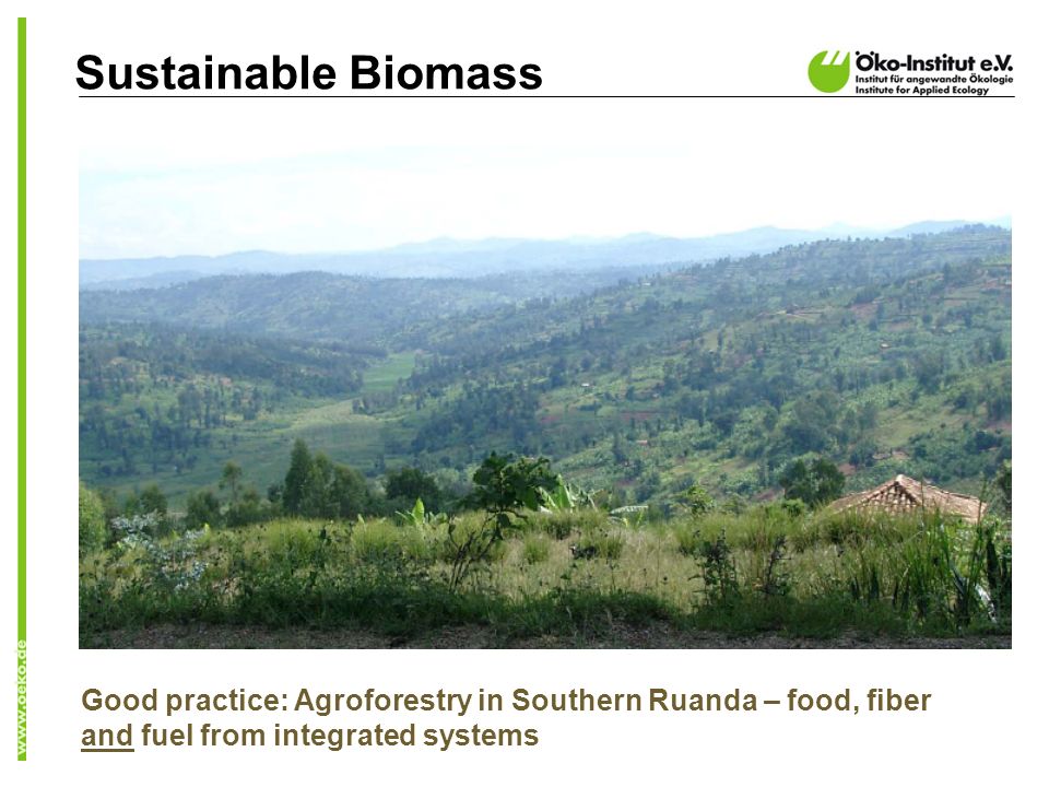Sustainable Biomass Good practice: Agroforestry in Southern Ruanda – food, fiber and fuel from integrated systems