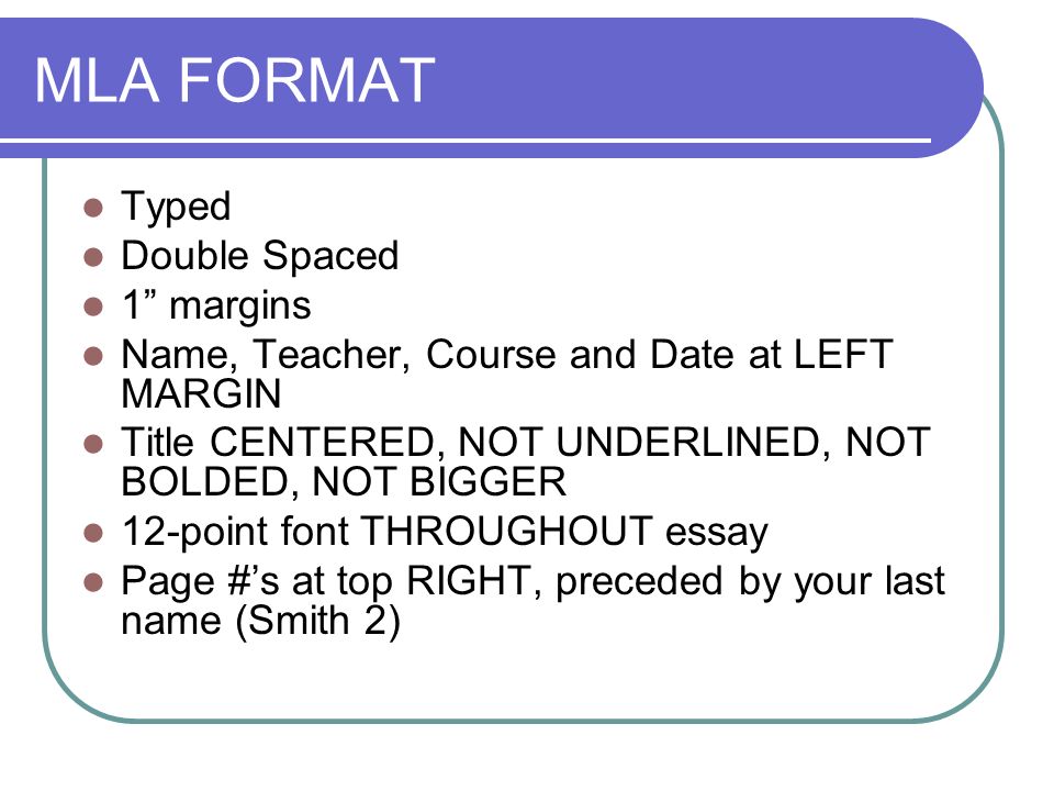 Guidelines for Formatting Writing Assignments