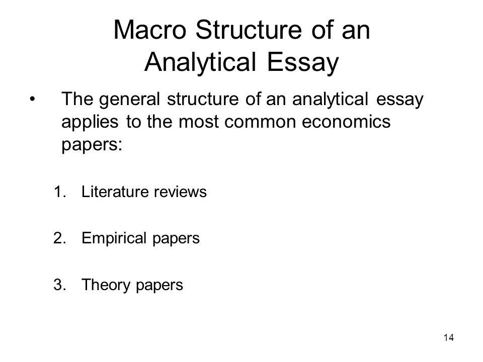 Structure Of An Analytical Essay