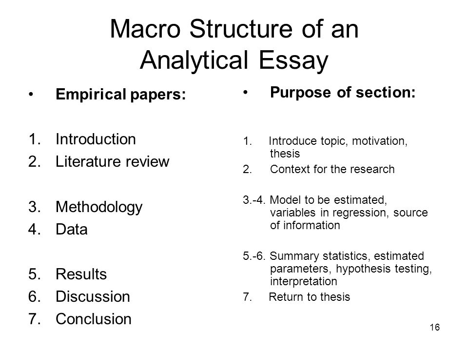 Essay structure literature