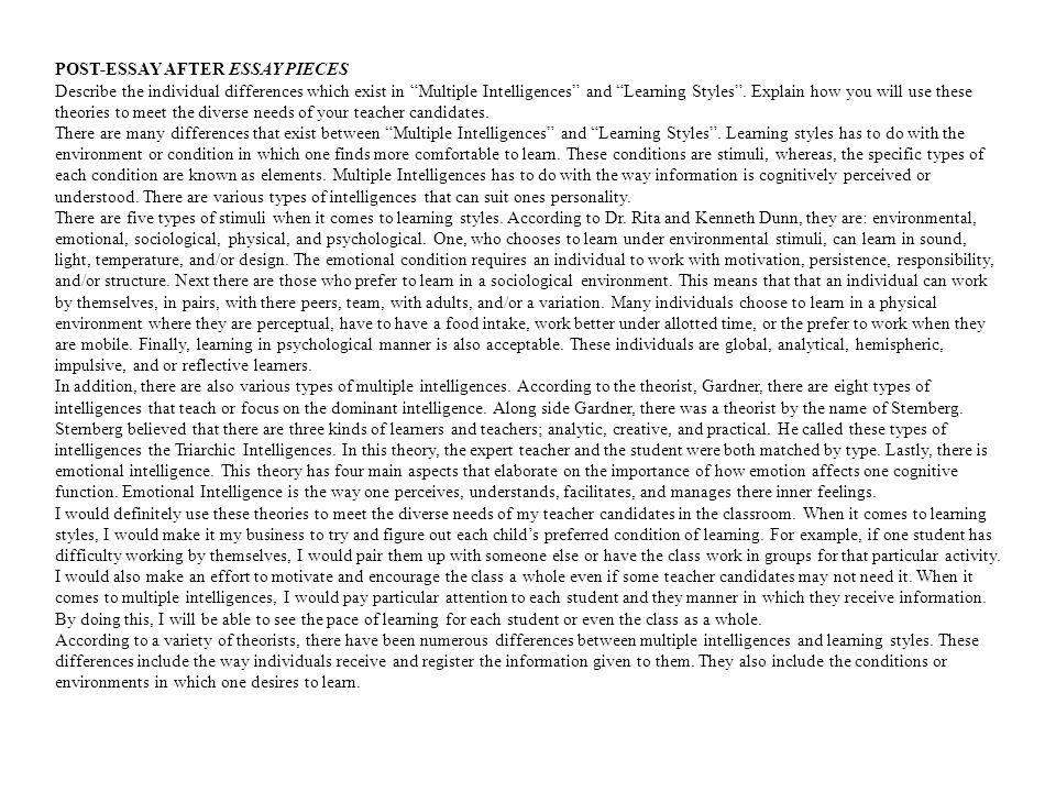 Multiple Intelligence Theory