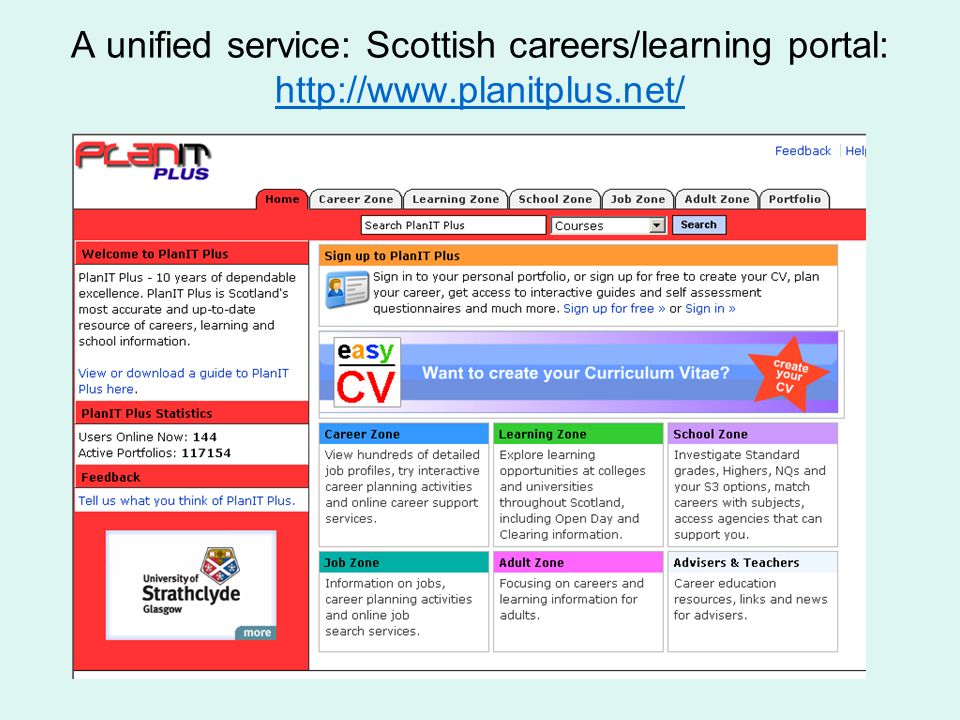 A unified service: Scottish careers/learning portal: