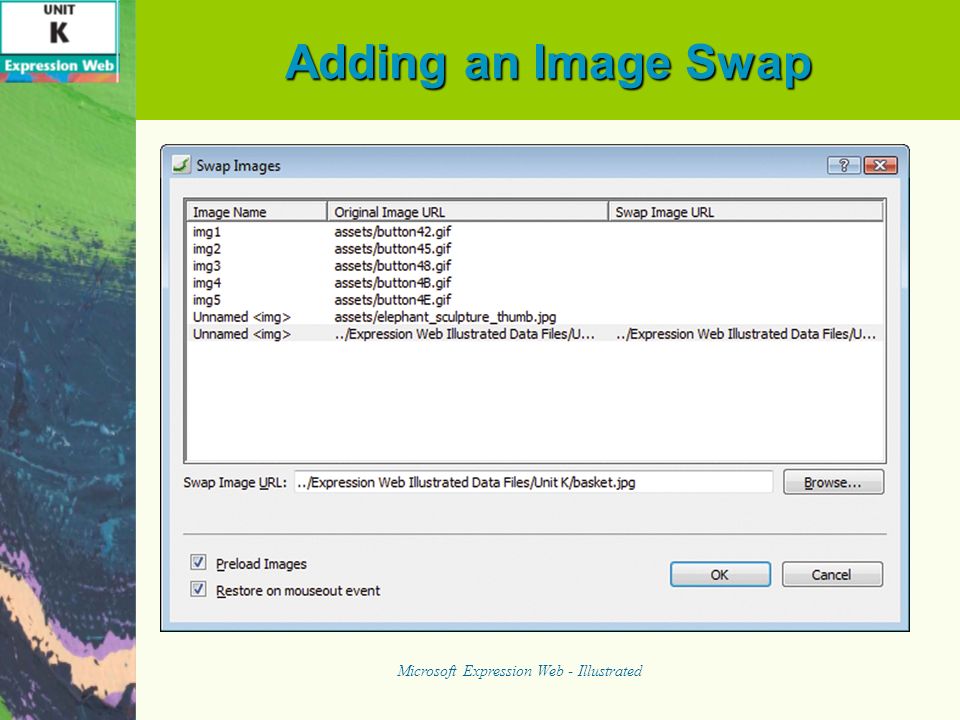 Adding an Image Swap Microsoft Expression Web - Illustrated