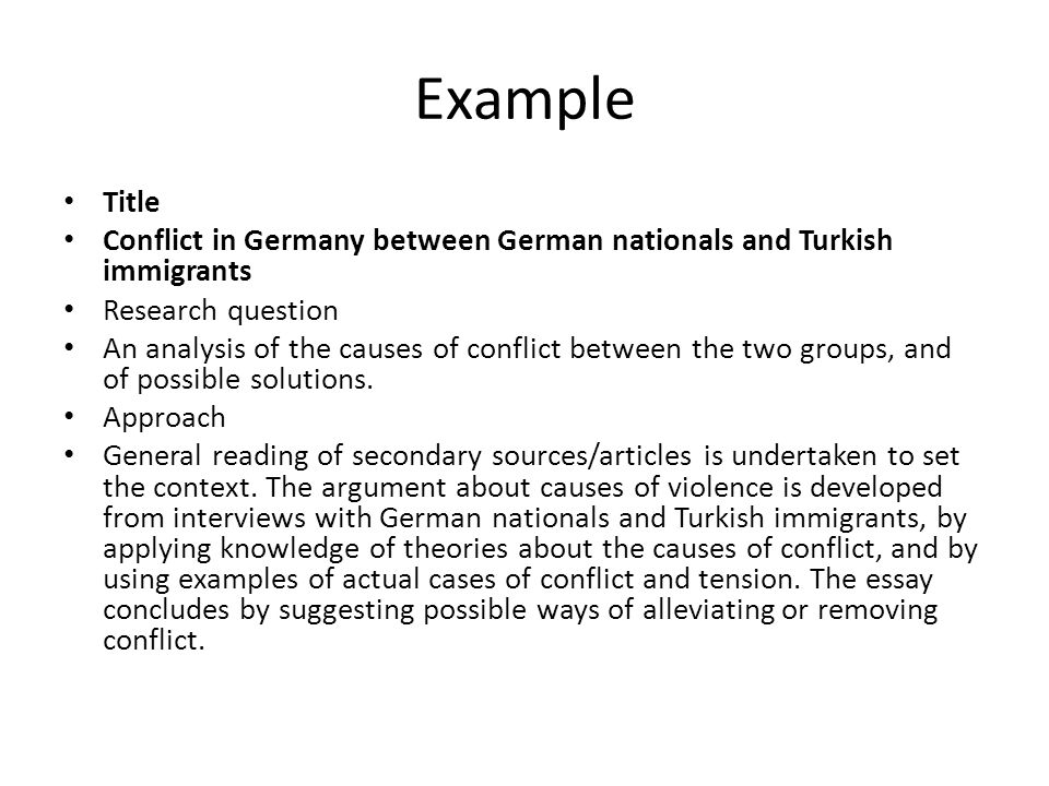 Conflict essay examples
