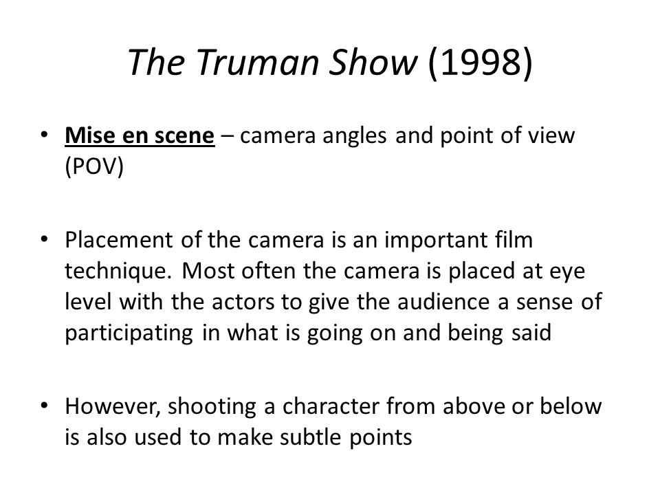 Truman Show Essay Questions