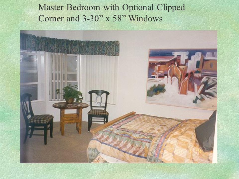Master Bedroom with Optional Clipped Corner and 3-30 x 58 Windows