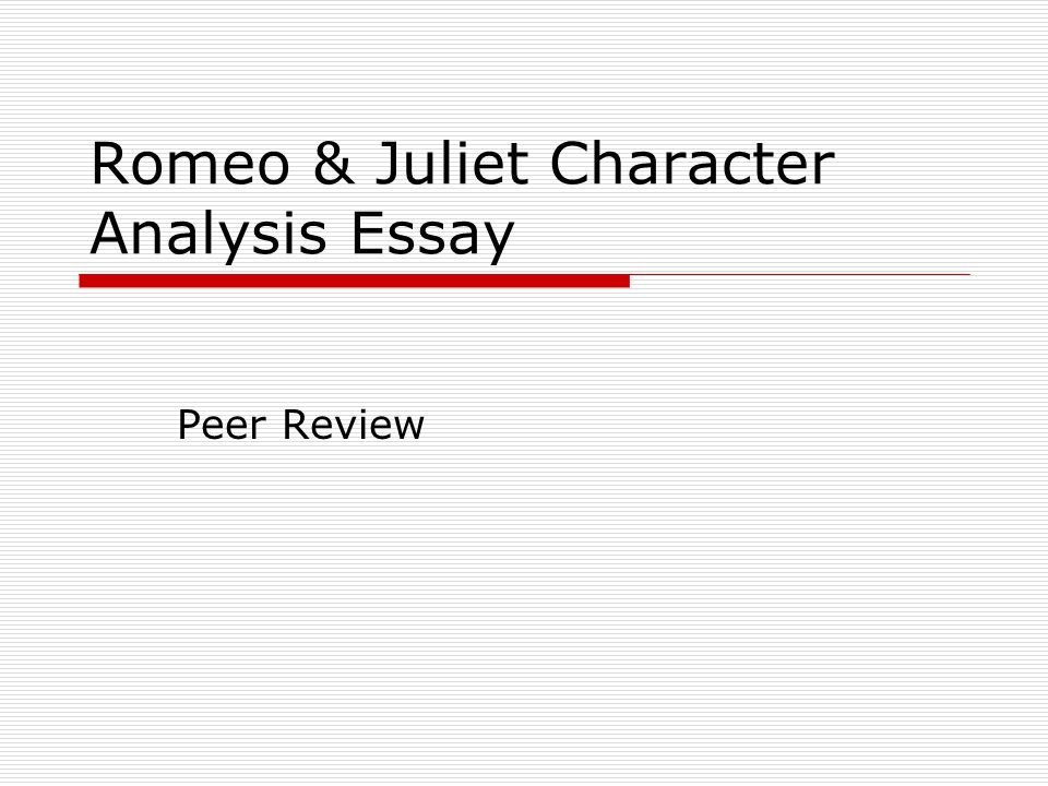 Romeo character analysis essay