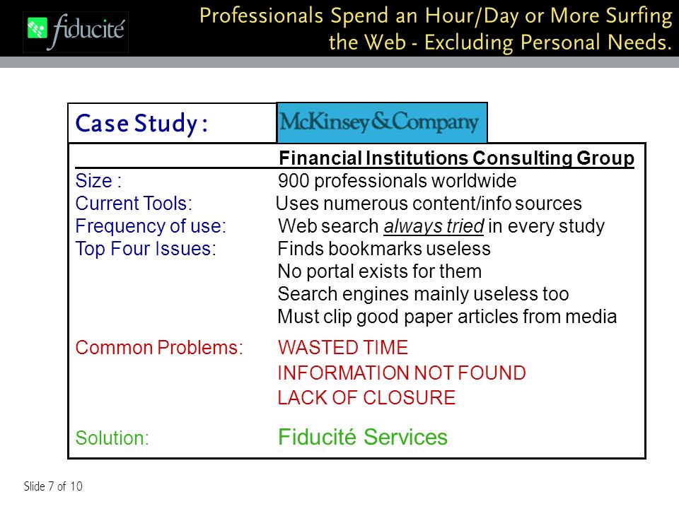 Slide 7 of 10 Professionals Spend an Hour/Day or More Surfing the Web - Excluding Personal Needs.