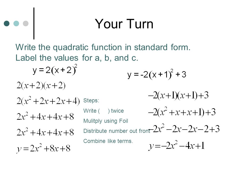 How To Put An Equation In Standard Form Talkchannels Standard Form Quadratic Equation Talkchannels