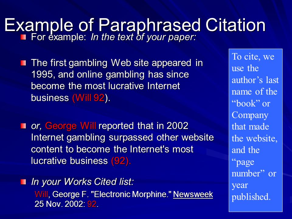 Paraphrasing In Essays