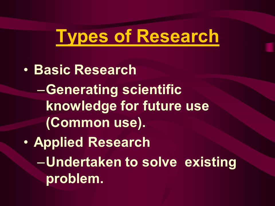 Basic versus applied research