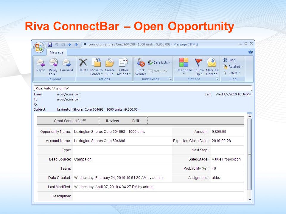 Riva ConnectBar – Open Opportunity