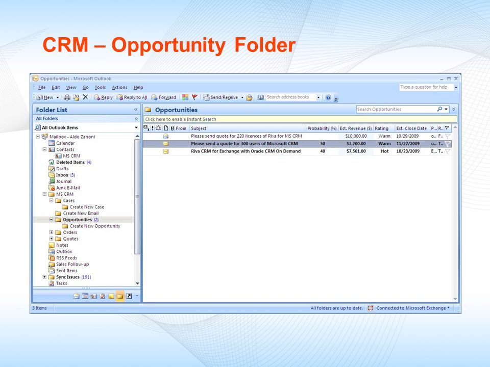 CRM – Opportunity Folder