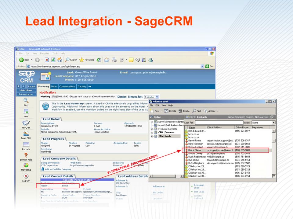 Lead Integration - SageCRM