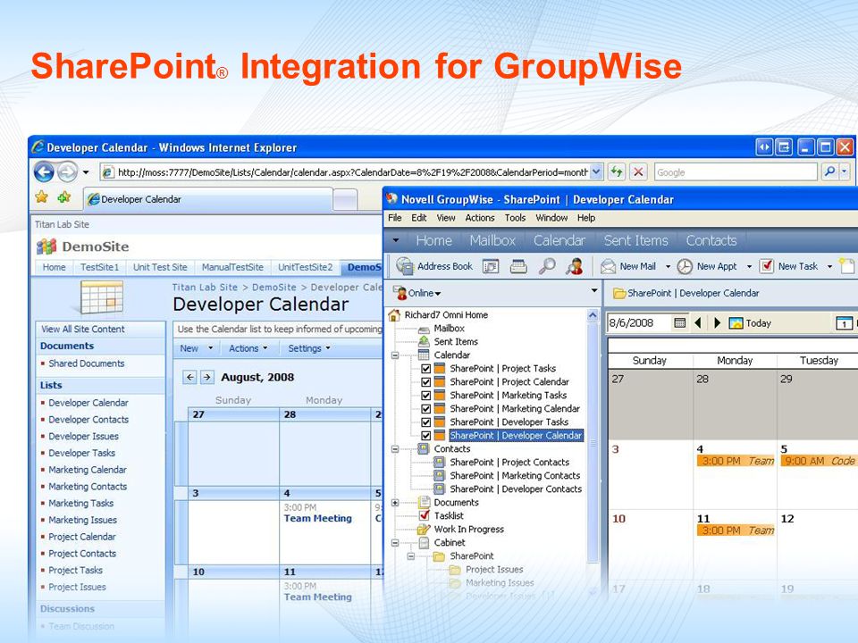 SharePoint ® Integration for GroupWise