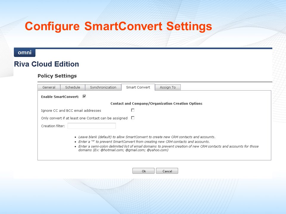 Configure SmartConvert Settings