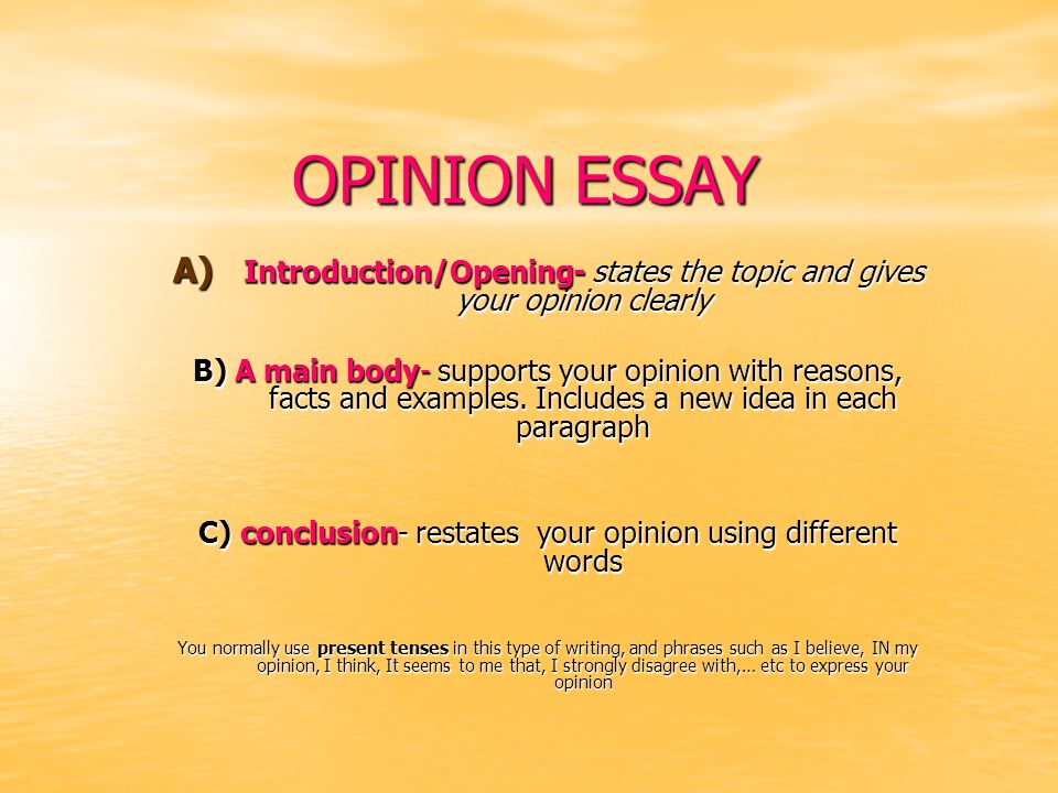 academic opinion essay examples