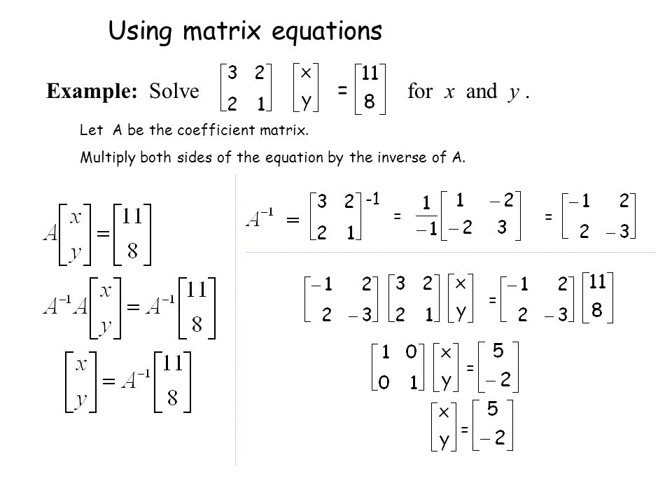 Solving A Matrix Equation Talkchannels Solve Matrix Equation Talkchannels