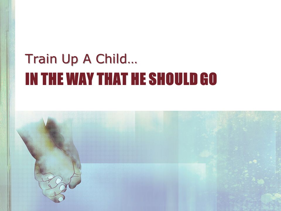 IN THE WAY THAT HE SHOULD GO Train Up A Child…