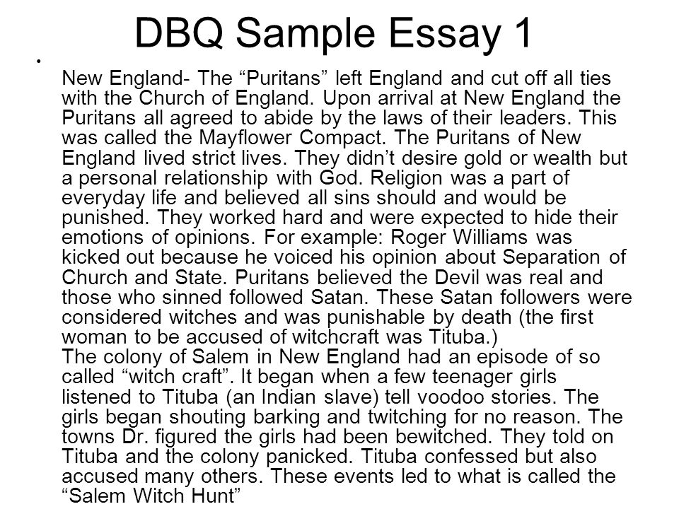 Sample dbq   the college board