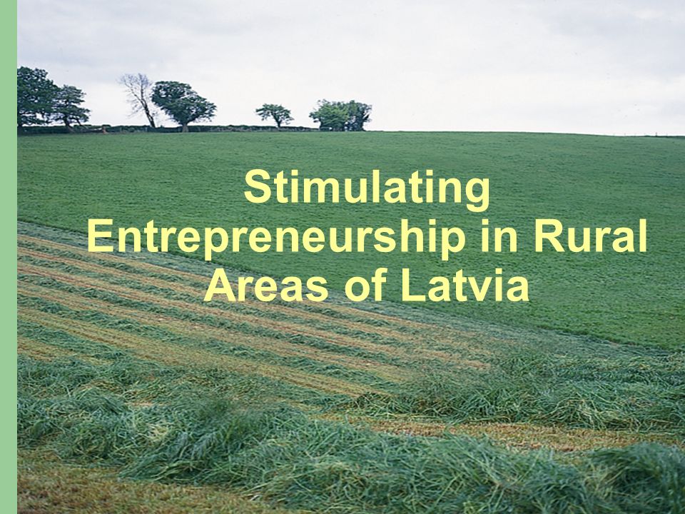 Stimulating Entrepreneurship in Rural Areas of Latvia