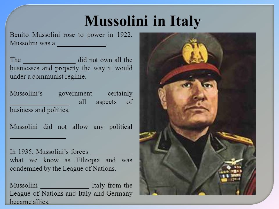 mussolini s increase in power mussolini s increase in power