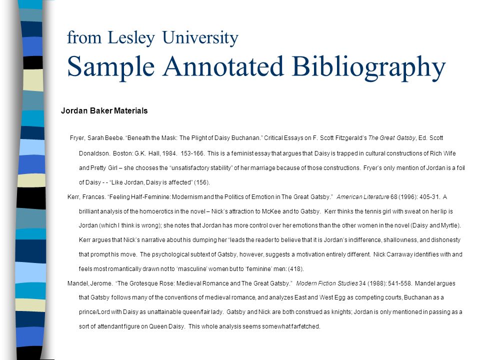 Sample annotated bibliography apa style 6th edition