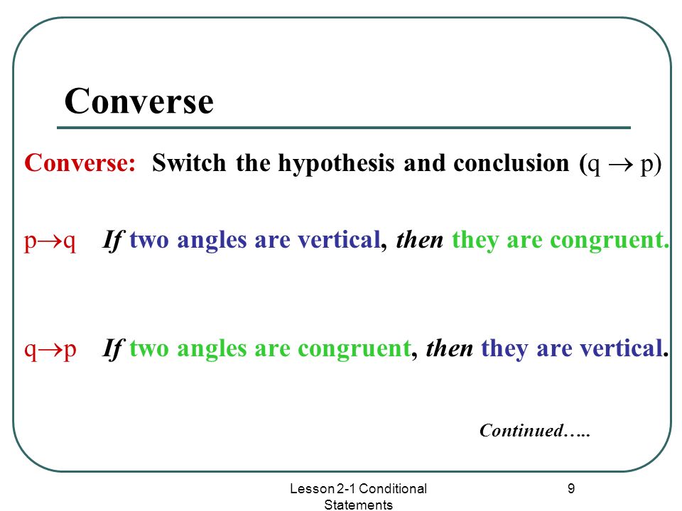 in converse definition