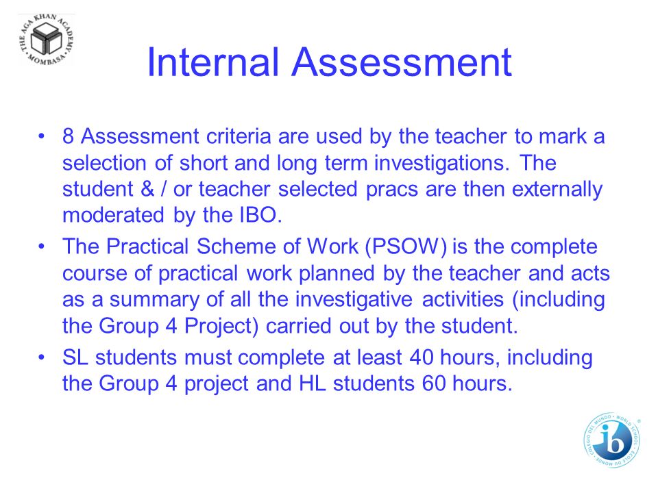 internal assessment internal assessment