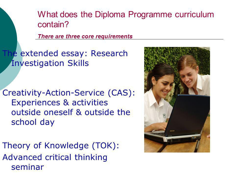 What does the Diploma Programme curriculum contain.