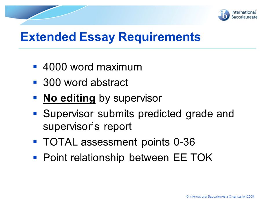 Supervisors report extended essay example