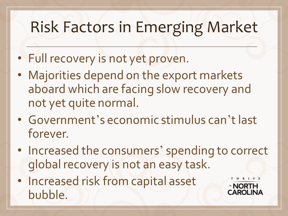 Risk Factors in Emerging Market Full recovery is not yet proven.