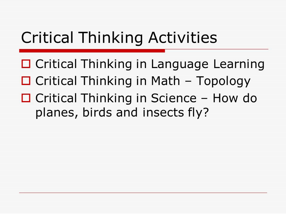 Critical thinking science education