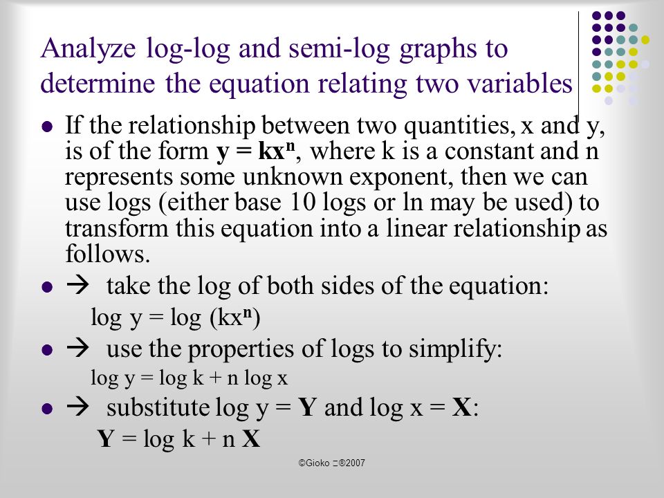 Gioko 2007 Uncertainties In Calculated Results Ppt Download Gioko 2007 Analyze Log And Semi Graphs To Determine The