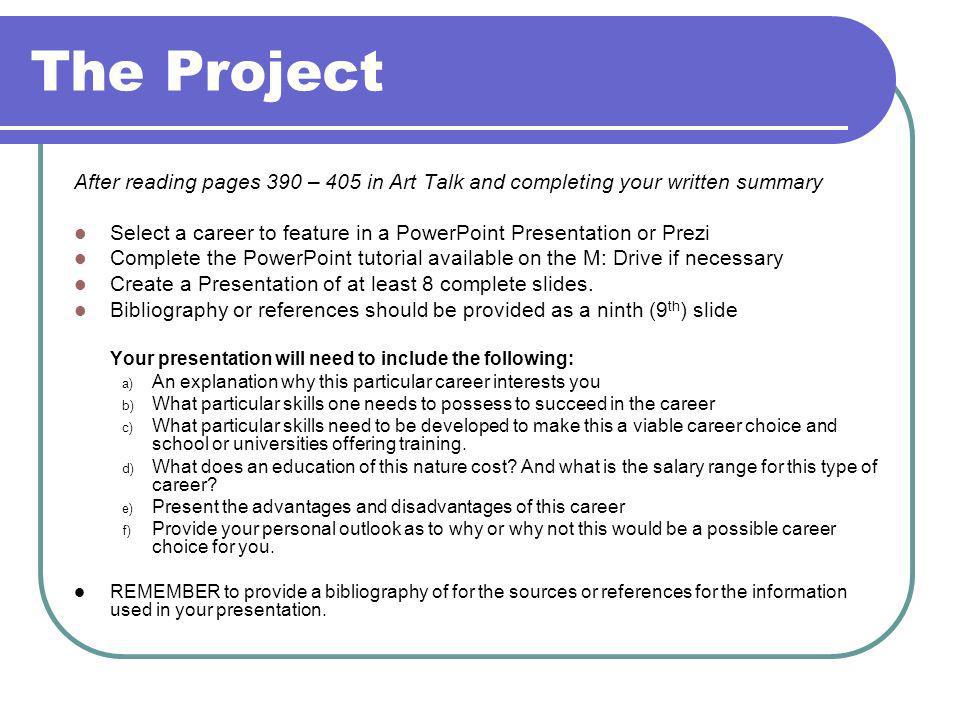 career project powerpoint