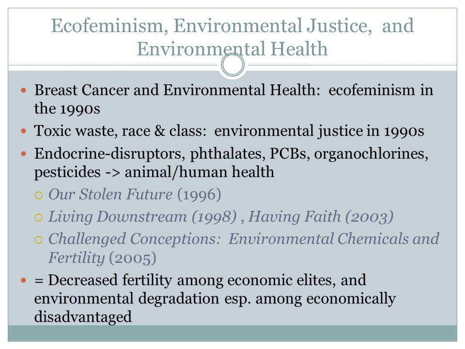 cancer gender and environmental justice essay The region between baton rouge and new orleans, louisiana, is known to some as “cancer alley” environmental justice activists provide “toxic tours” through this area to address how racism and classism have created an environmentally unjust climate drawing on participant-observation to critically represent one such tour, the author. cancer gender and environmental justice essay The region between baton rouge and new orleans, louisiana, is known to some as “cancer alley” environmental justice activists provide “toxic tours” through this area to address how racism and classism have created an environmentally unjust climate drawing on participant-observation to critically represent one such tour, the author.