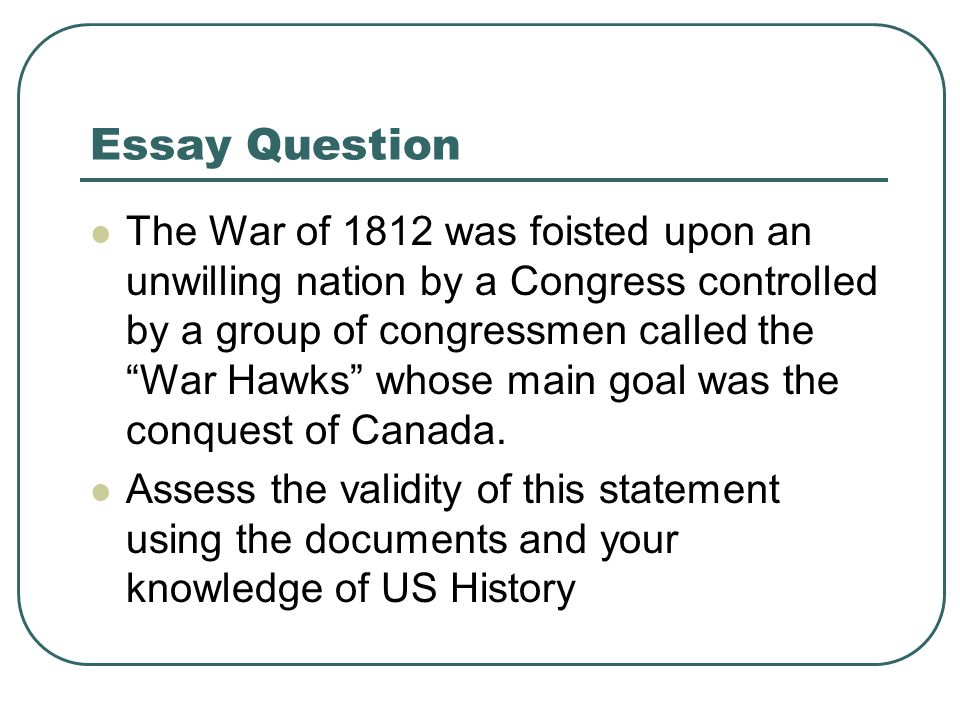 Dbq essay war 1812