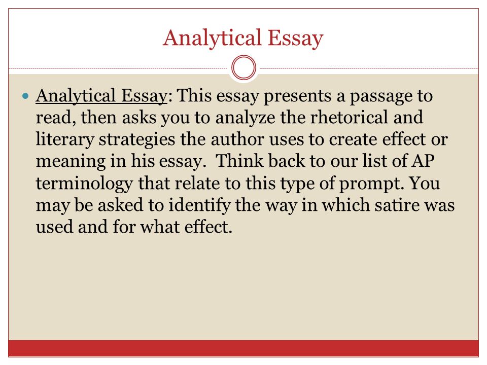 Analytical Essays