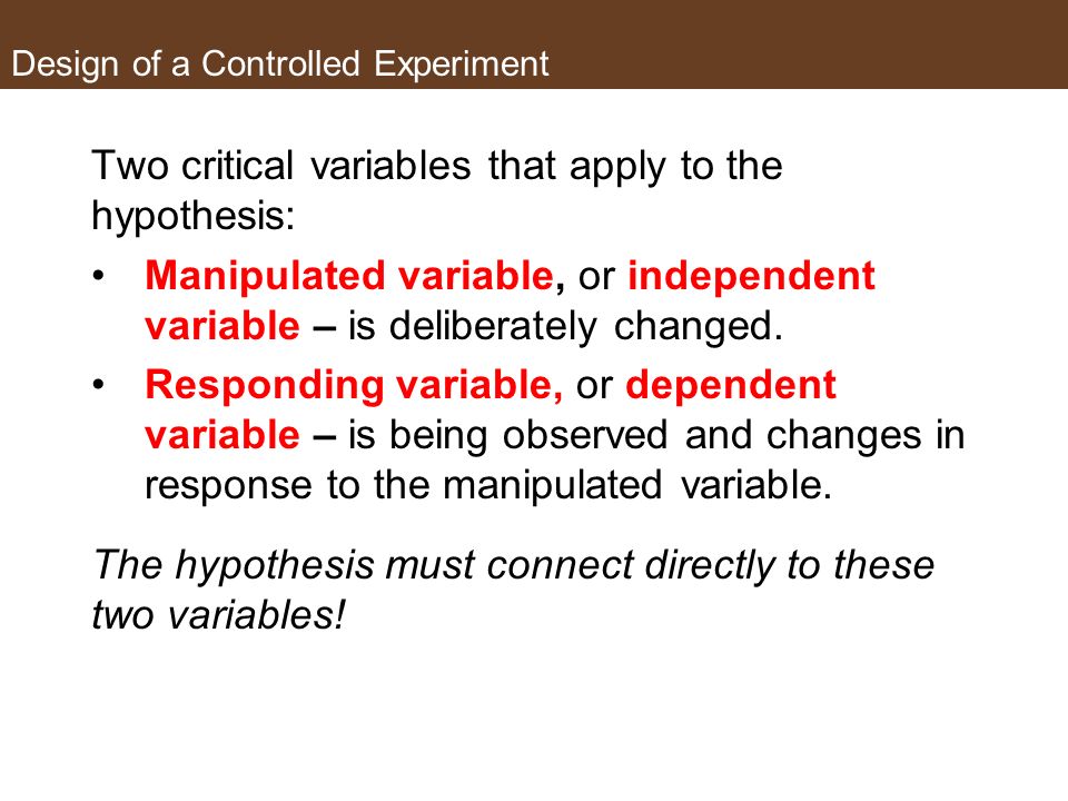 What is a manipulated variable?