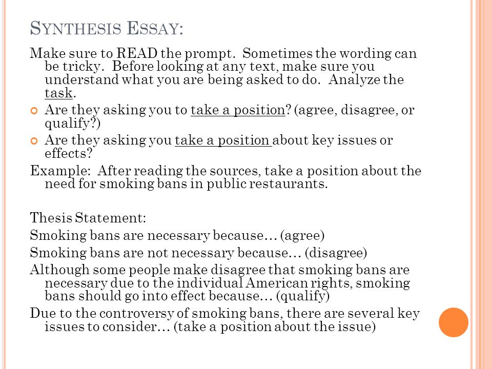 Thesis driven synthesis essay