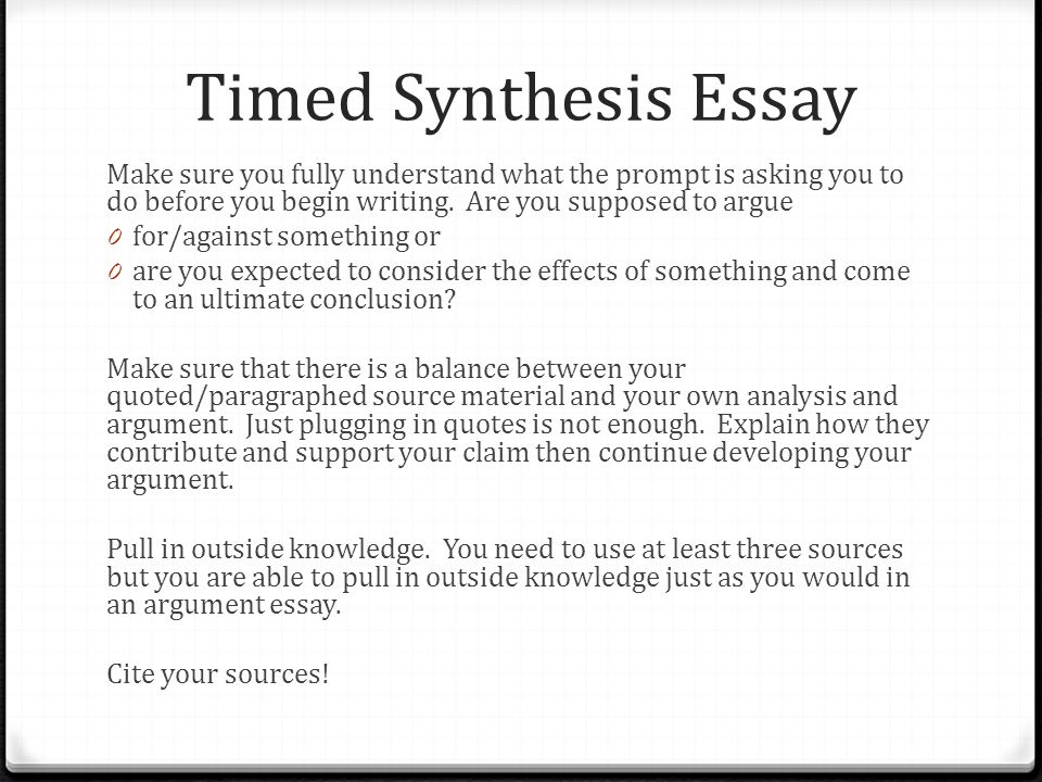 What Is A Synthesis Essay