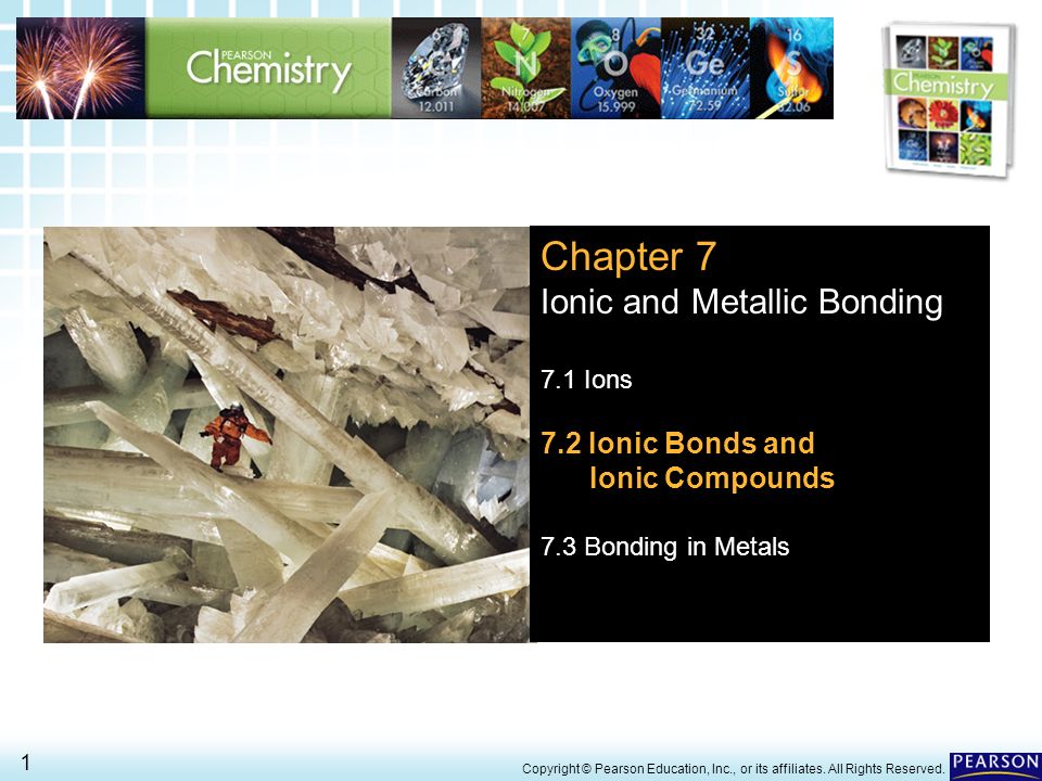Worksheet Pearson Chemistry Worksheet Answers 7 2 ionic bonds and compounds 1 copyright pearson education inc