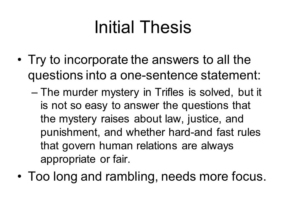 Trifles Essay
